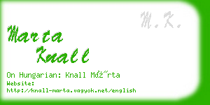 marta knall business card